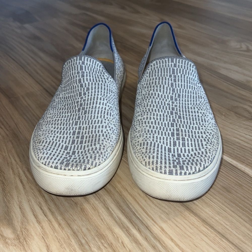 Rothy’s The Original Slip On Sneaker White Gray Opal Python. Size 6.5. - Picture 2 of 7